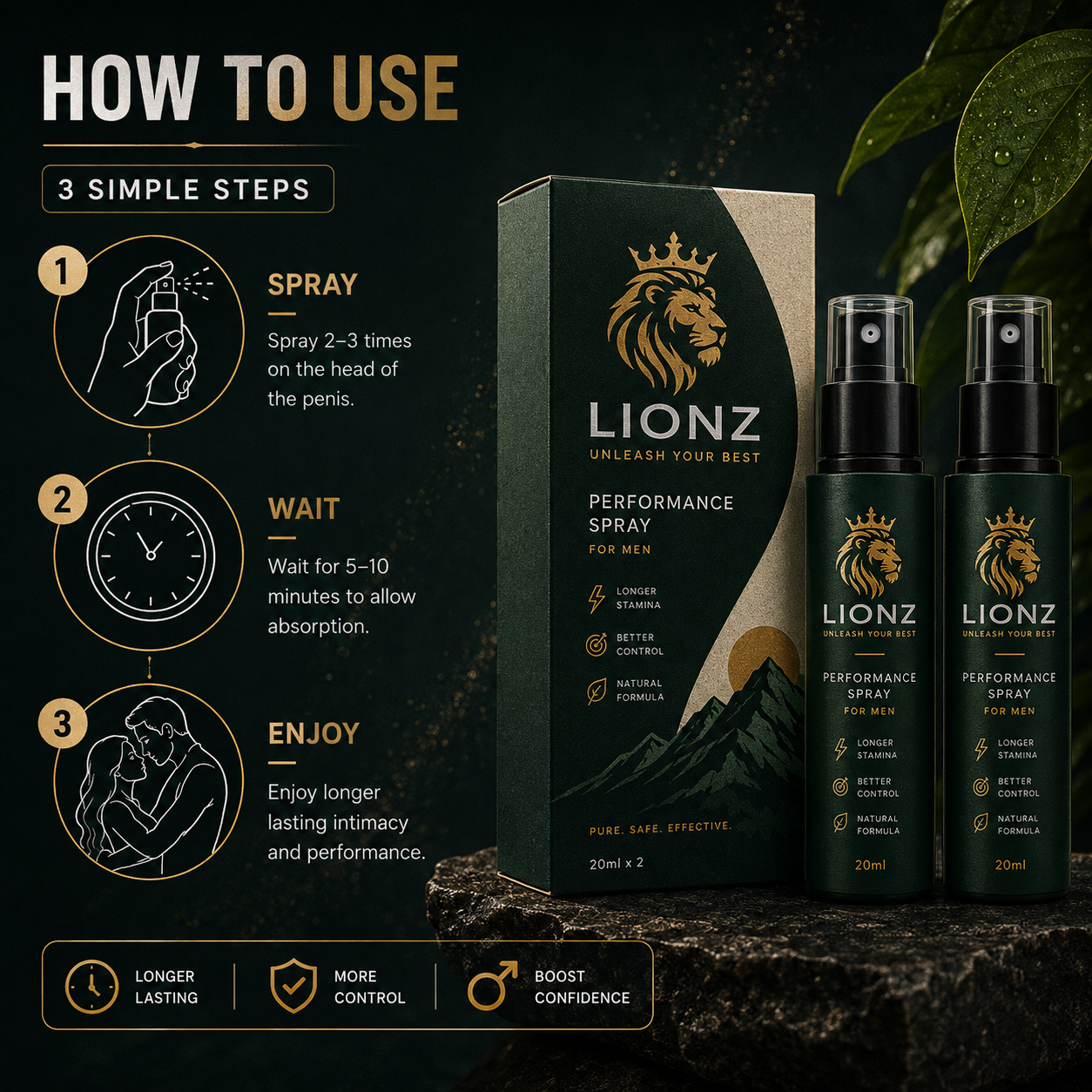 Lions Men Delay Spray (BUY 1 GET 1 FREE) | 30 DAYS MONEY BACK GURANTEE