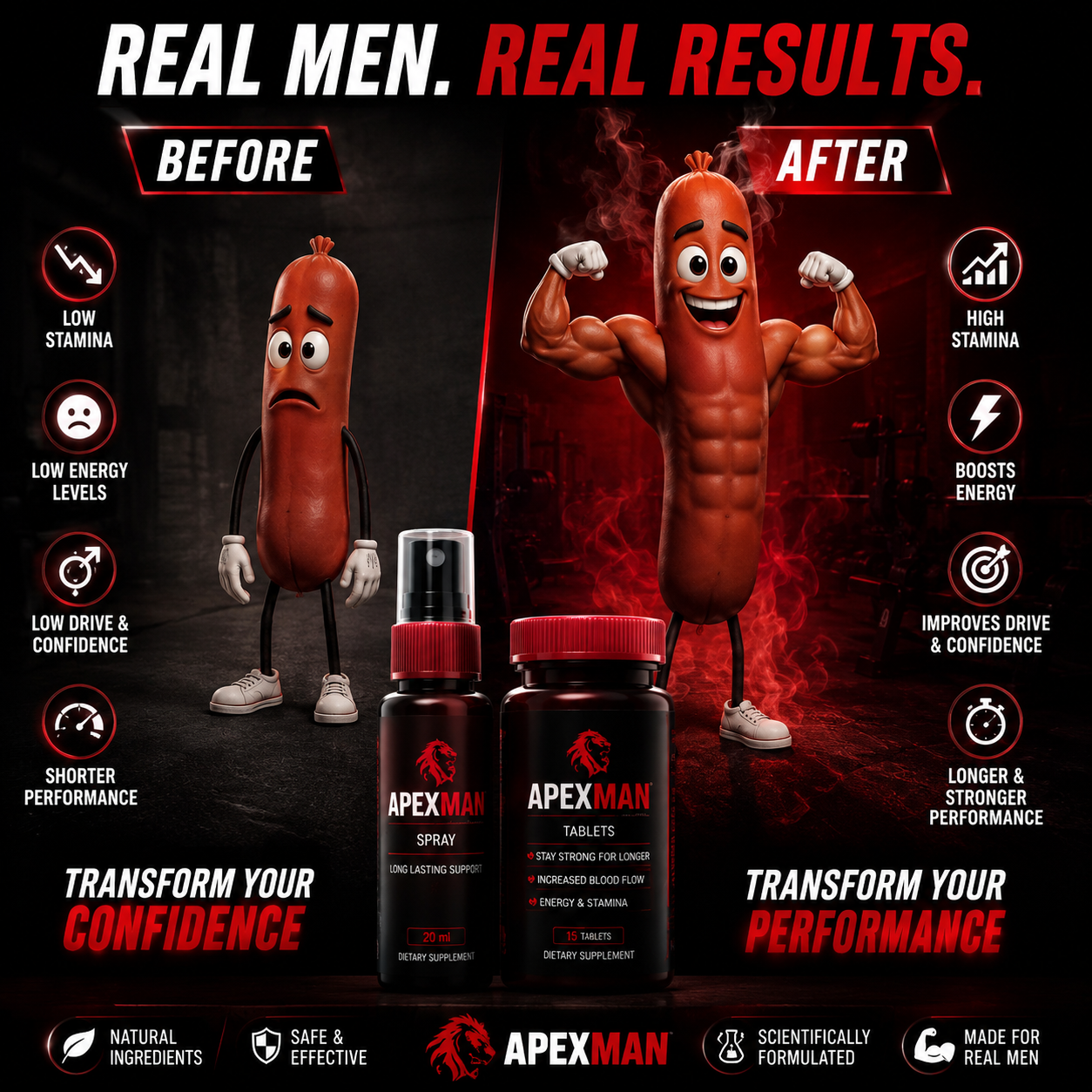 ApexMan Pills + Spray Combo | 30 DAYS  MONEY BACK GURANTEE