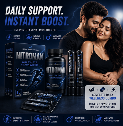 NITROMAN TABLET + 2 POWER STICKS | 30 Days Money Back Gurantee