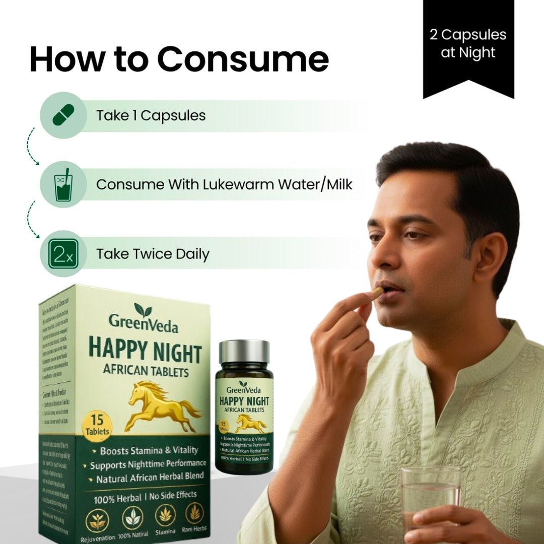Happy Night African Tablets (BUY 1 GET 1 FREE) | 30 Days Money Back Gurantee